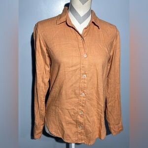 Abercrombie & Fitch Women's Orange Button-Down Shirt
